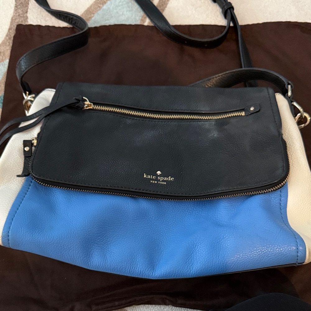 Kate Spade Black, Blue, and Cream Crossbody Bag